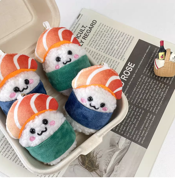 Cute Sushi Plush Keychain - Green