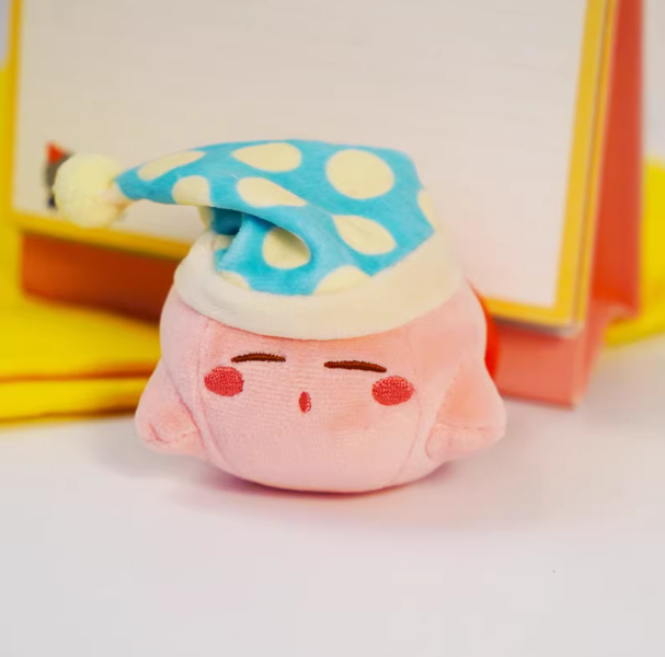 Pink Sleepy Plush Keychain