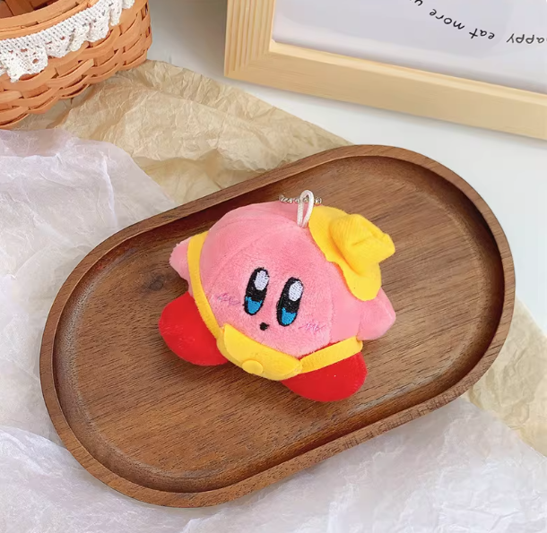 Pink Yellow Hat Plush Keychain