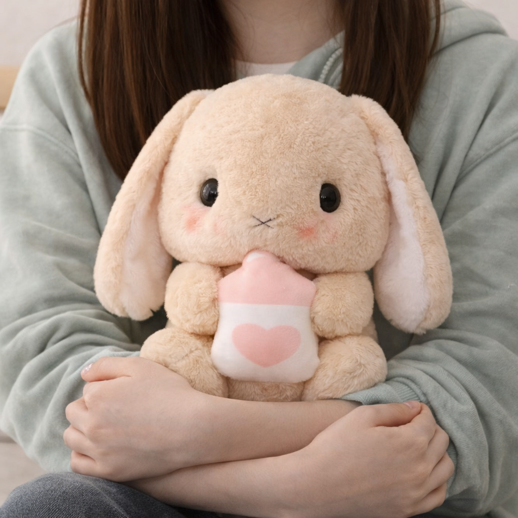 Bunny Beige Color with Milk Bottle