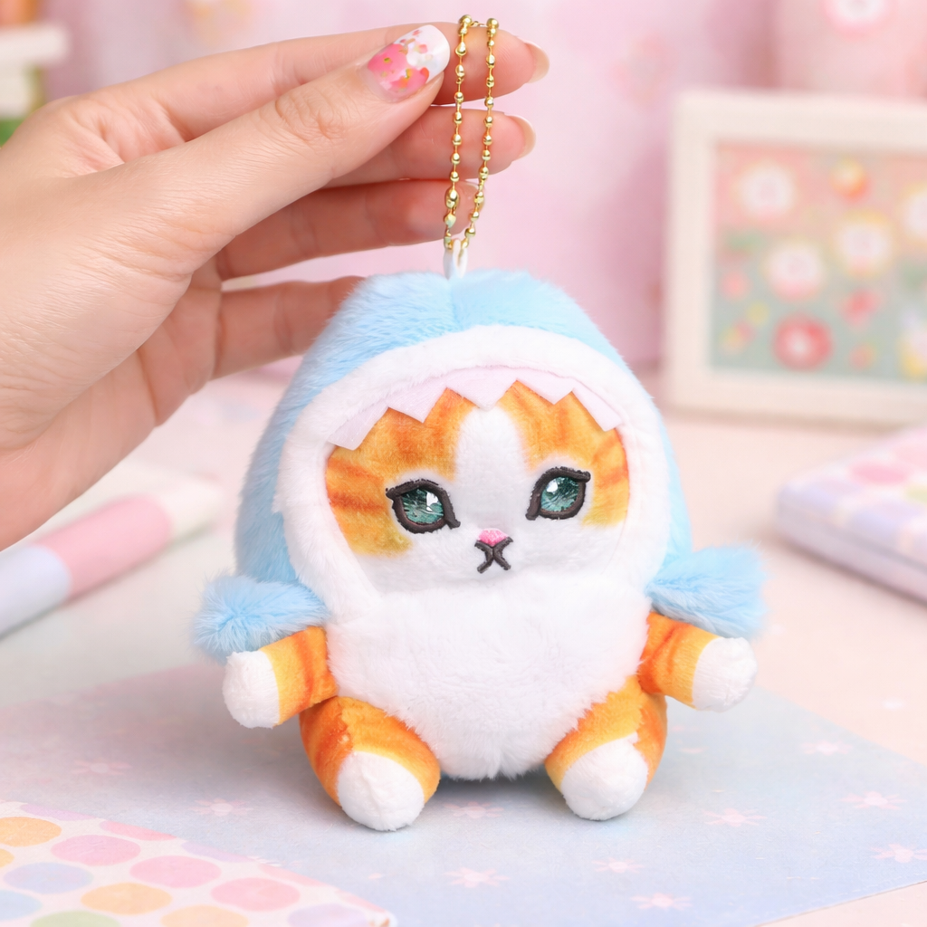 Kitty Shark Plush Keychain