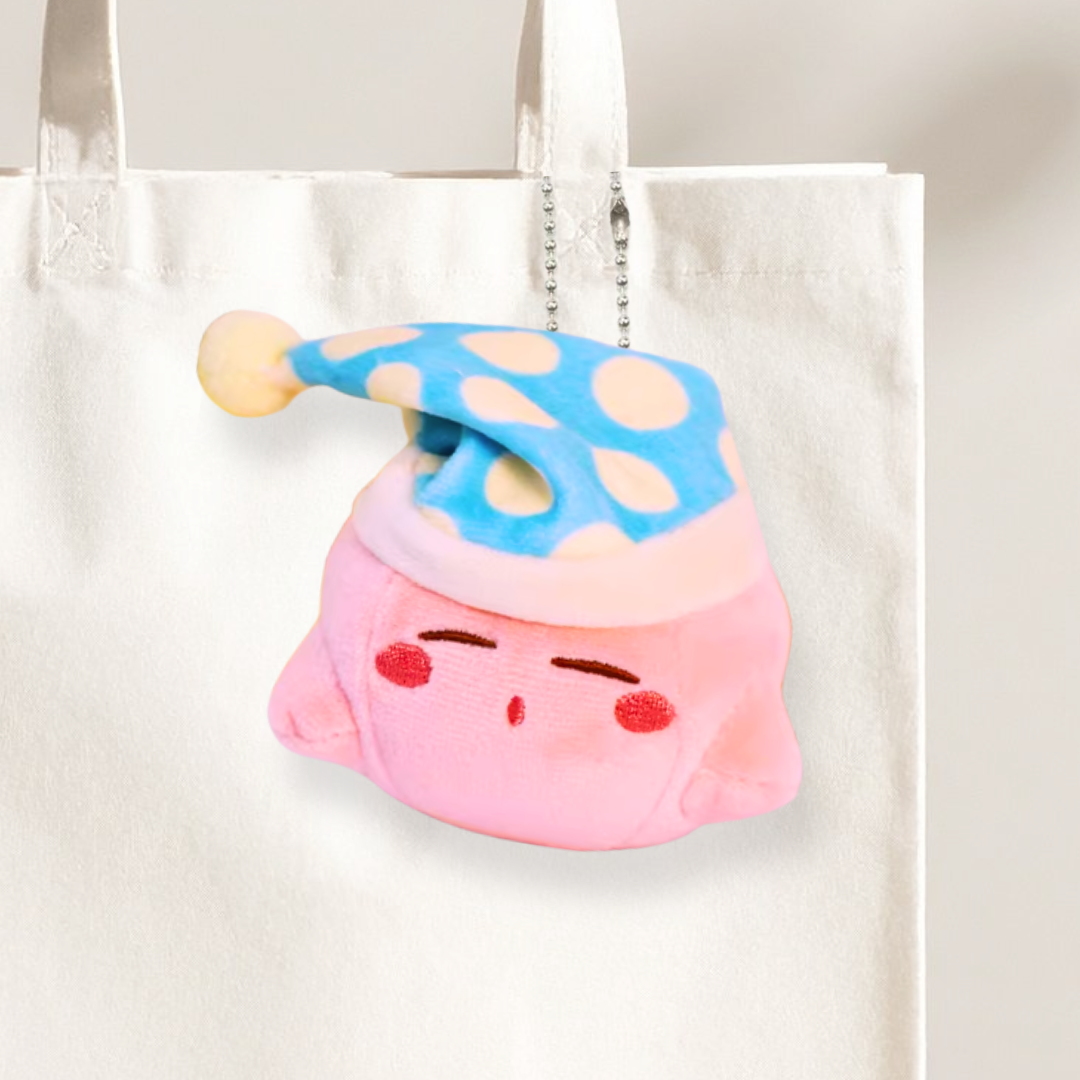 Pink Sleepy Plush Keychain
