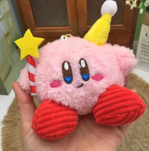 Pink Plush Yellow Star Keychain