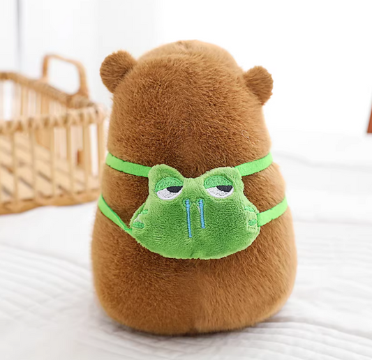 Capybara with Frog Backpack Plush
