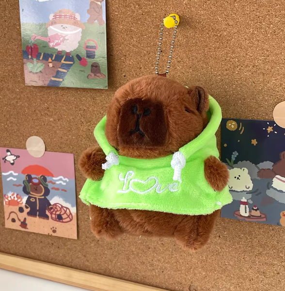 Capybara Green Sweater Keychain