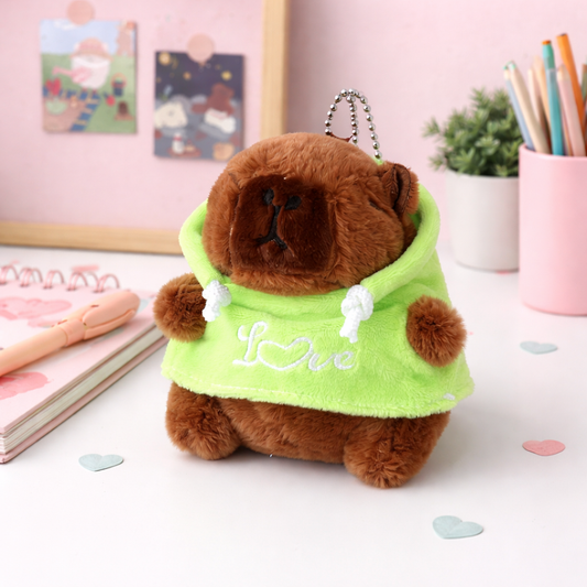 Capybara Green Sweater Keychain
