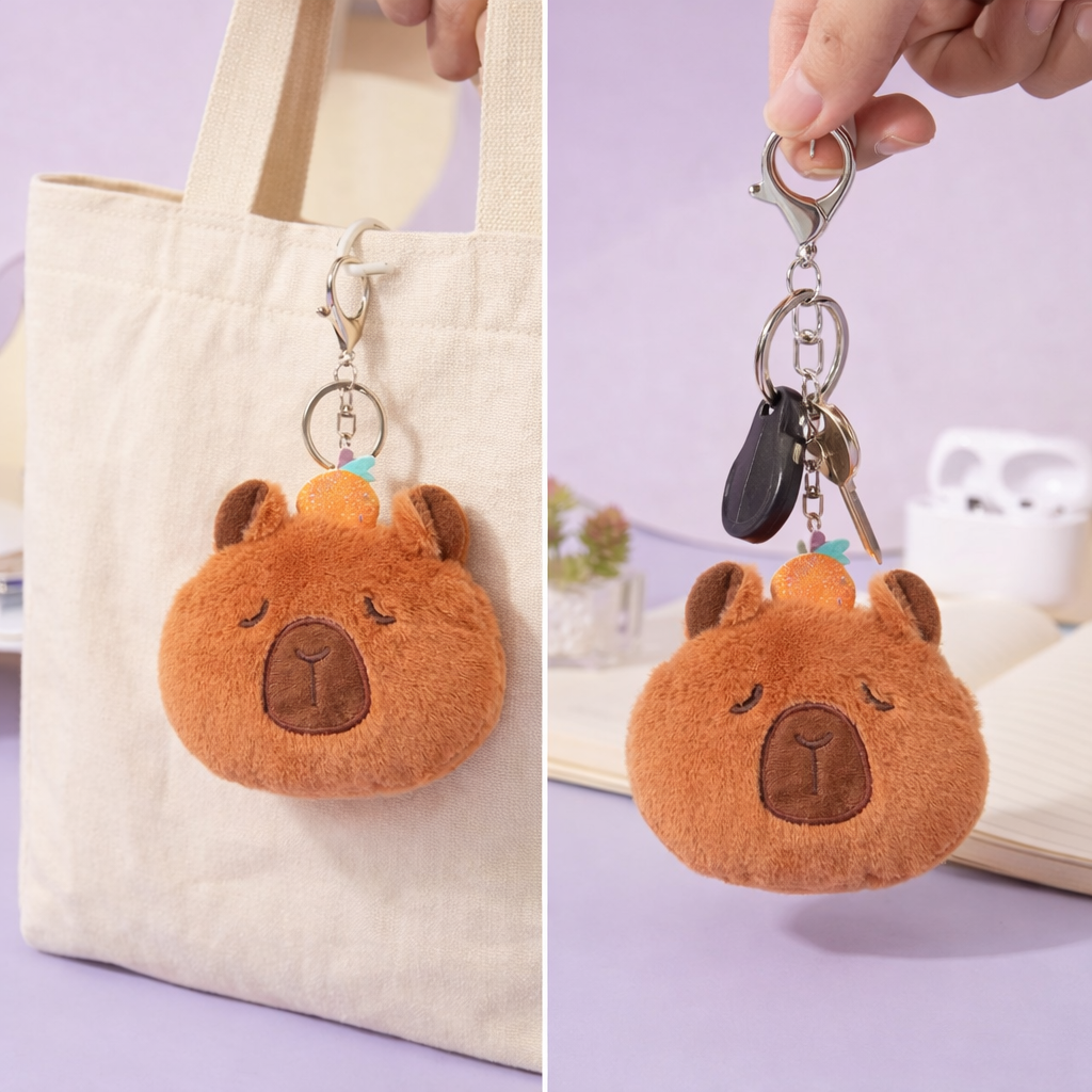 Capybara plush pouch Keychain