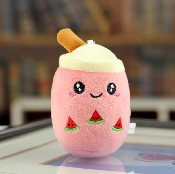 Hot Pink Boba Cute and Soft Keychain