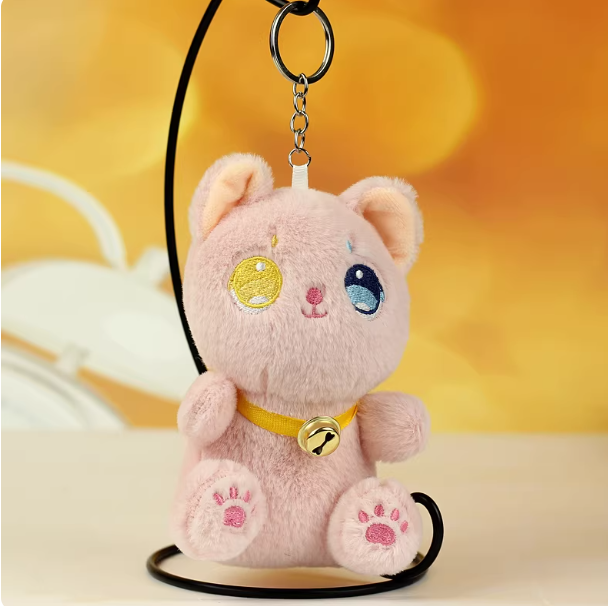 Pink Kitty with Bell Keychain