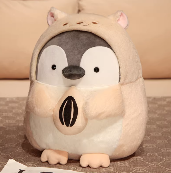 Penguin Plush with Sunflower Seed 8 inch - pink