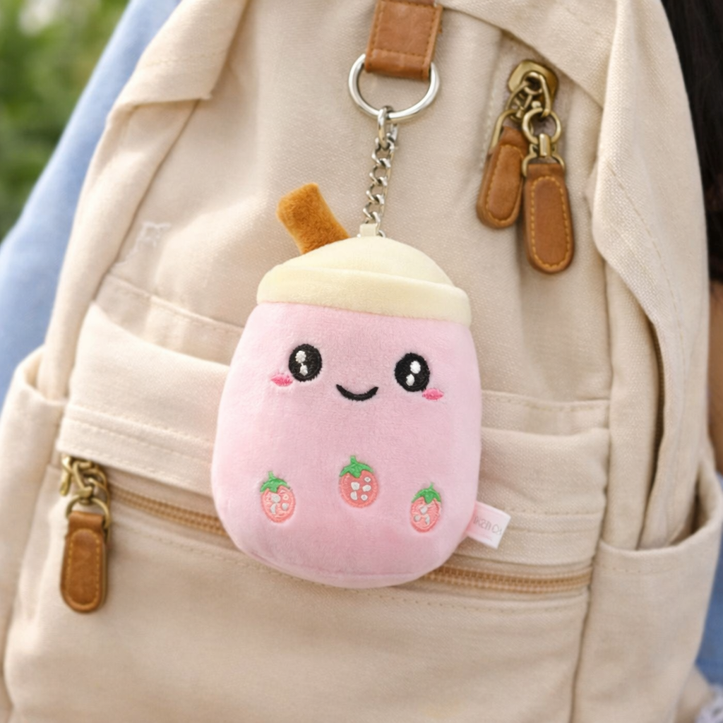 Pink Boba Cute and Soft Keychain
