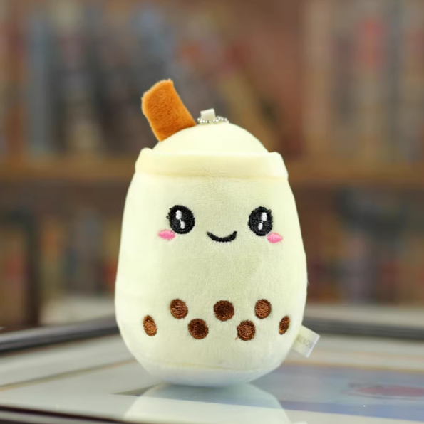 White Boba Cute and Soft Keychain