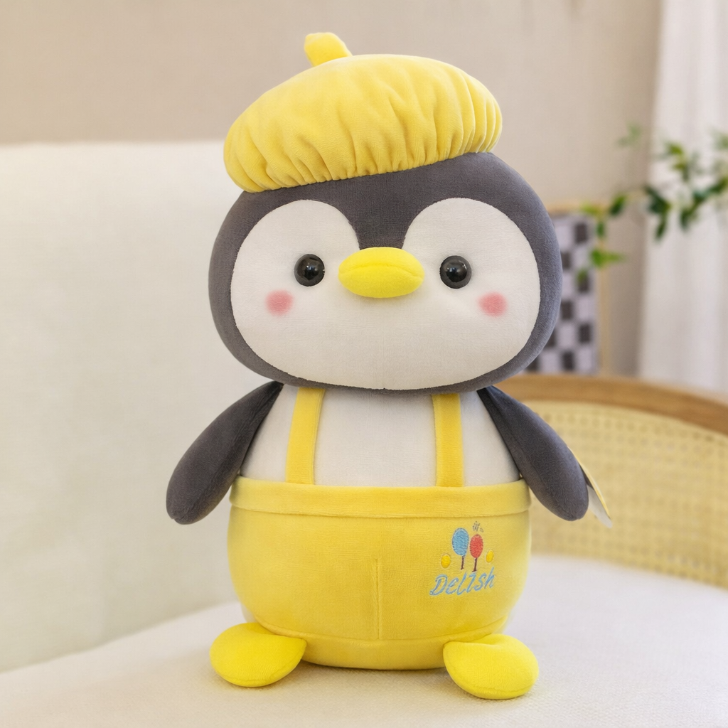 Penguin Plush with Yellow Cap